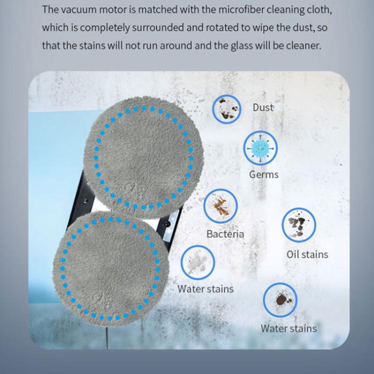 Robot limpiacristales inteligente con succión de doble disco, planificación inteligente de rutas y control remoto., EU Plug, US Plug, UK Plug, AU Plug