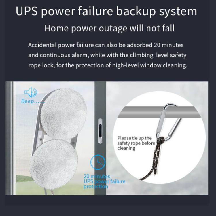 Robot limpiacristales inteligente con succión de doble disco, planificación inteligente de rutas y control remoto., EU Plug, US Plug, UK Plug, AU Plug