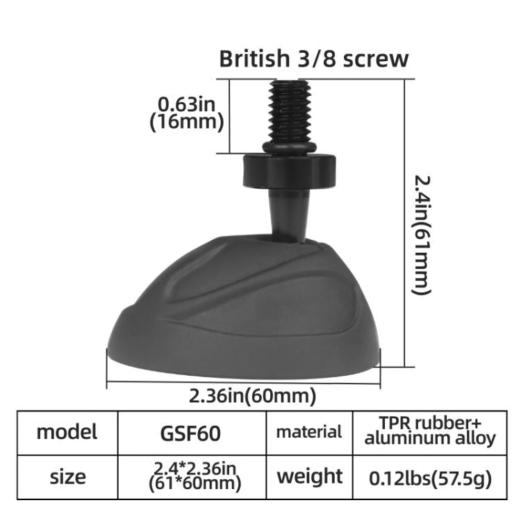 Base de monopié con base de tornillo de 3/8 de pulgada, universal, con almohadilla antideslizante para trípode y cámara réflex., GSF60, BEXIN GSF60 3pcs