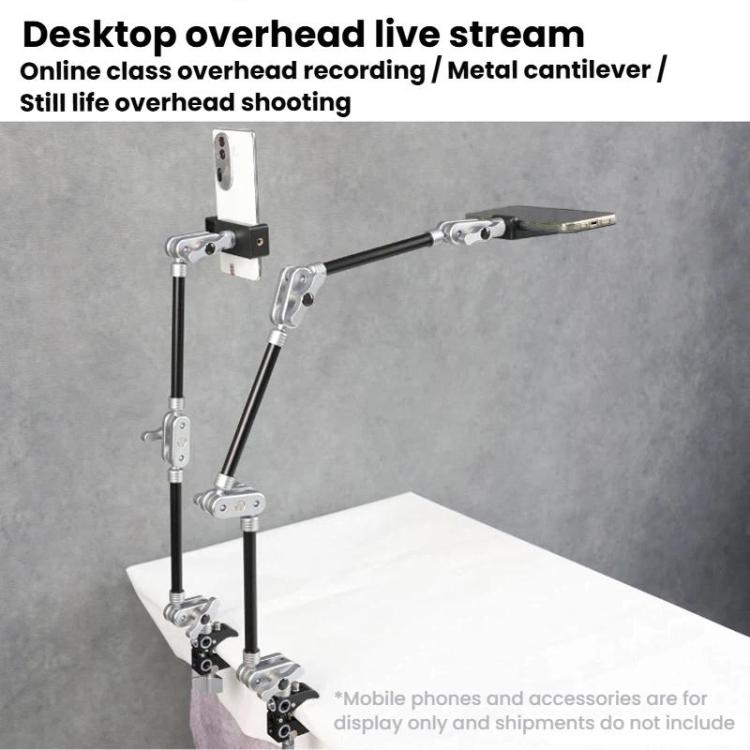 Soporte universal ajustable en voladizo de aleación de aluminio para escritorio, cama, teléfono móvil y tableta., BEXIN TM-6 2 Sections, BEXIN TM-7 3 Sections