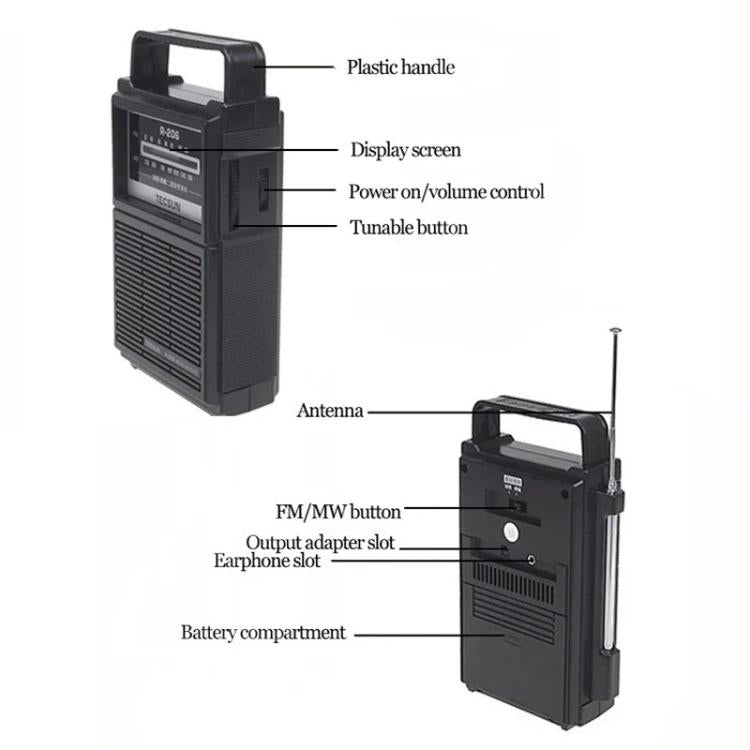 Radio bibanda TECSUN R-206 FM/MW, R-206