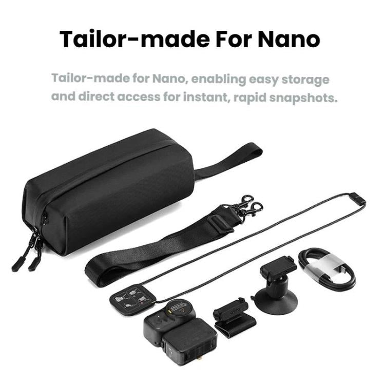 Bolsa de transporte y almacenamiento portátil para la cámara DJI Osmo Nano y sus accesorios.