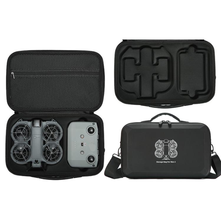 Estuche rígido de transporte y bandolera moldeada a medida para DJI Neo 2 Fly More Combo, Mini Black, Fly More Combo Gray