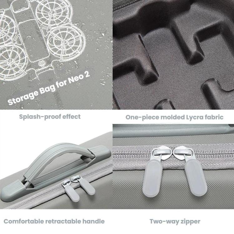 Estuche rígido de transporte y bandolera moldeada a medida para DJI Neo 2 Fly More Combo, Mini Black, Fly More Combo Gray