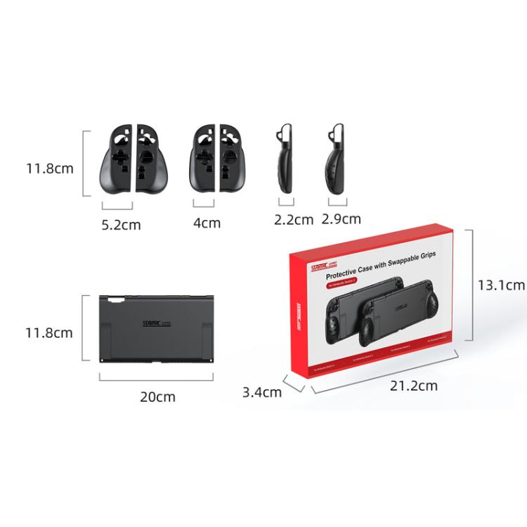 Funda protectora portátil STARTRC GAMES para Nintendo Switch 2 con doble agarre y diseño dividido., Split Dual Grip Case