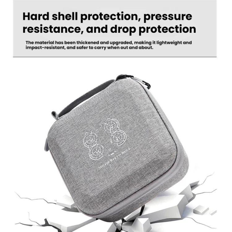 Estuche rígido compacto y portátil con clip metálico para dron DJI Neo 2., Mini Gray