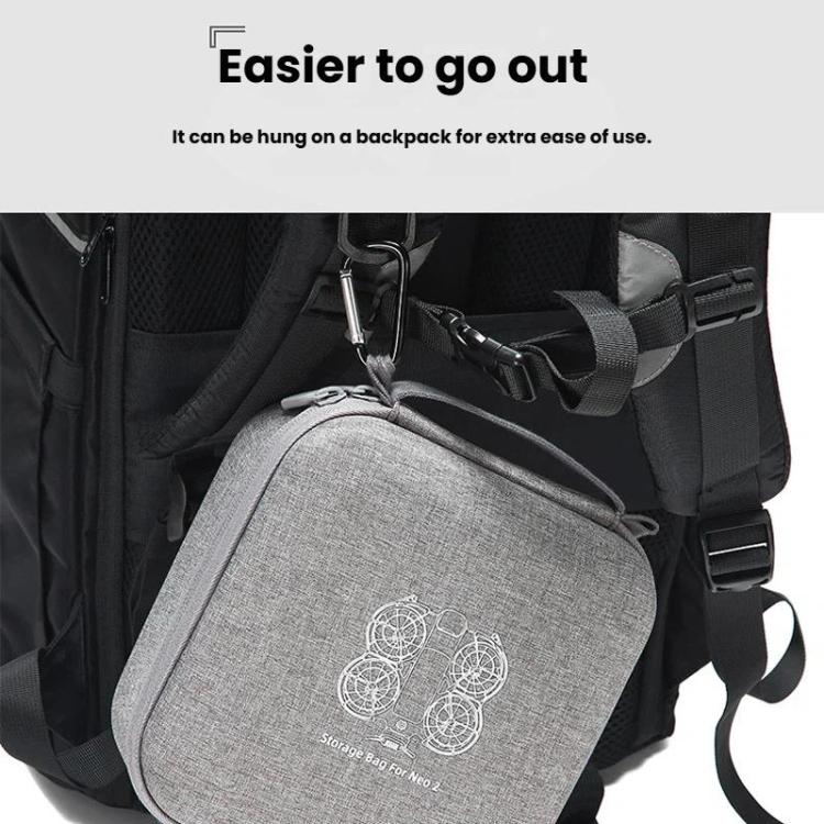 Estuche rígido compacto y portátil con clip metálico para dron DJI Neo 2., Mini Gray