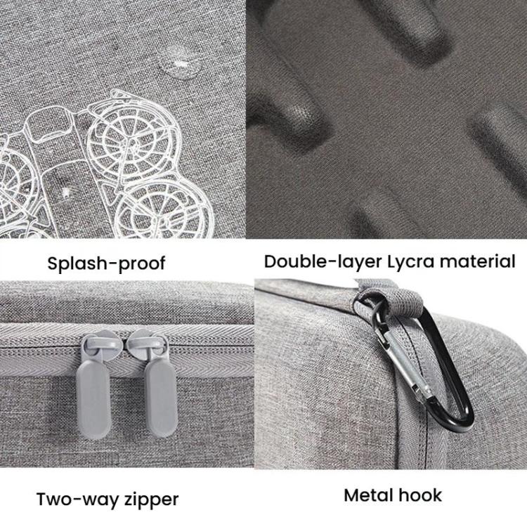 Estuche rígido compacto y portátil con clip metálico para dron DJI Neo 2., Mini Gray