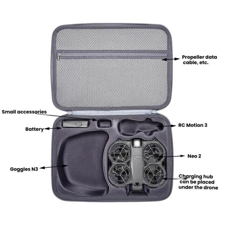 Funda rígida tipo bandolera para DJI Neo 2 Motion Fly More Combo, Motion Gray