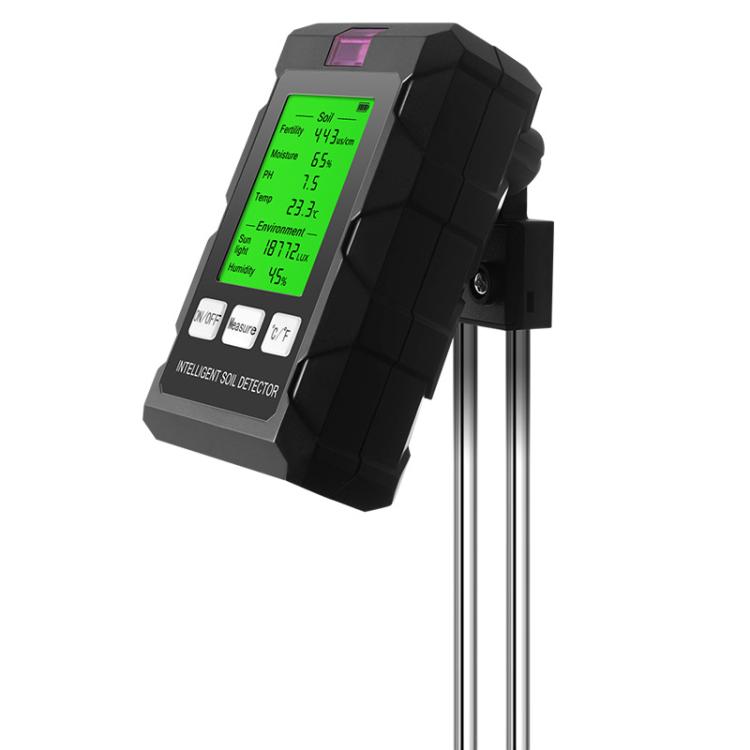 Analizador de suelo 6 en 1: Fertilidad/pH/Temperatura/Humedad/Luz y detector de humedad del aire