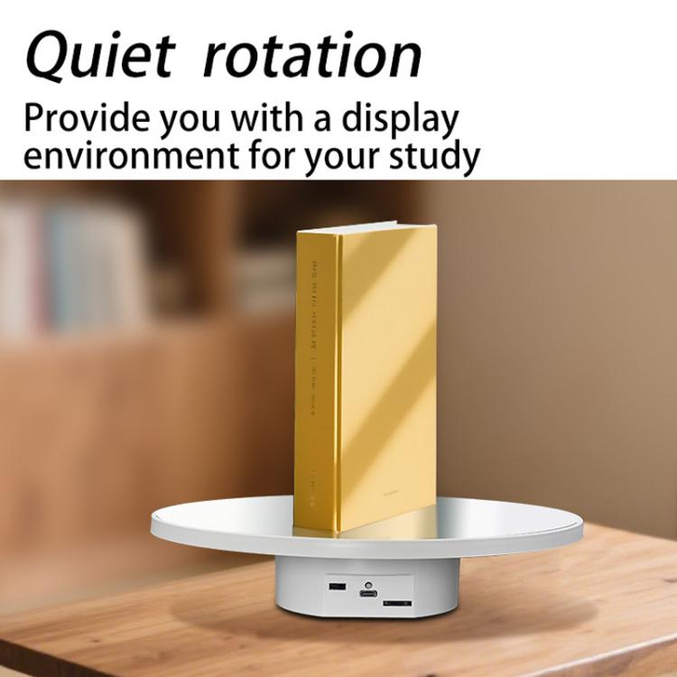 Espejo multiusos con disco giratorio eléctrico, alimentado por batería o USB. Soporte para exhibición en vivo de fotografía., 32cm, 40cm