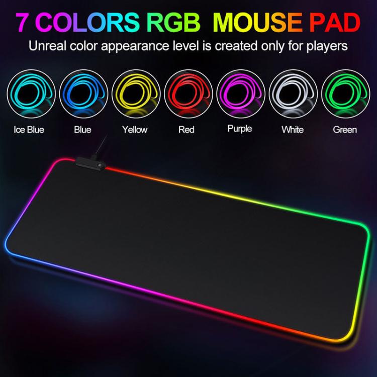 Alfombrilla de ratón y teclado con iluminación LED micro-USB, luces RGB de colores, borde reforzado y resistente., 250x350x3mm, 250x350x4mm, 300x800x3mm, 300x800x4mm, 400x900x3mm, 400x900x4mm