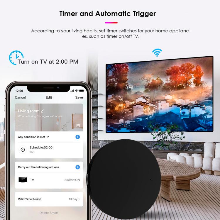 Mando a distancia universal Tuya Wifi para el hogar inteligente, compatible con control por voz y control remoto desde el teléfono móvil., IR, IR+RF