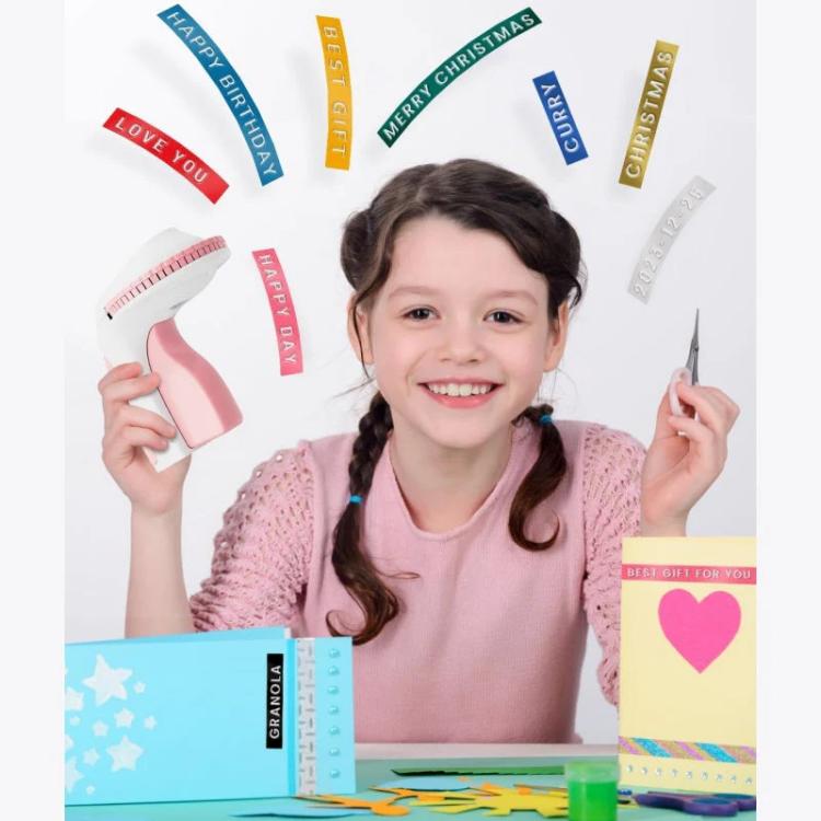 Etiquetadora mecánica portátil Phomemo E975 con relieve y ancho de impresión de 9 mm., With 3 Tapes Pink, With 3 Tapes Green, With 3 Tapes Blue, With 3 Tapes Black, With 6 Tapes Pink, With 6 Tapes Green, With 6 Tapes Blue, With 6 Tapes Black