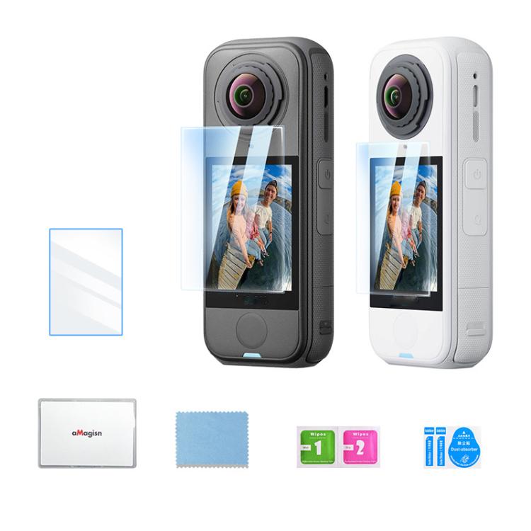 Protector de pantalla de vidrio templado aMagisn HD antiarañazos para Insta360 X4 Air, dureza 9H., 1 Set, 2 Sets