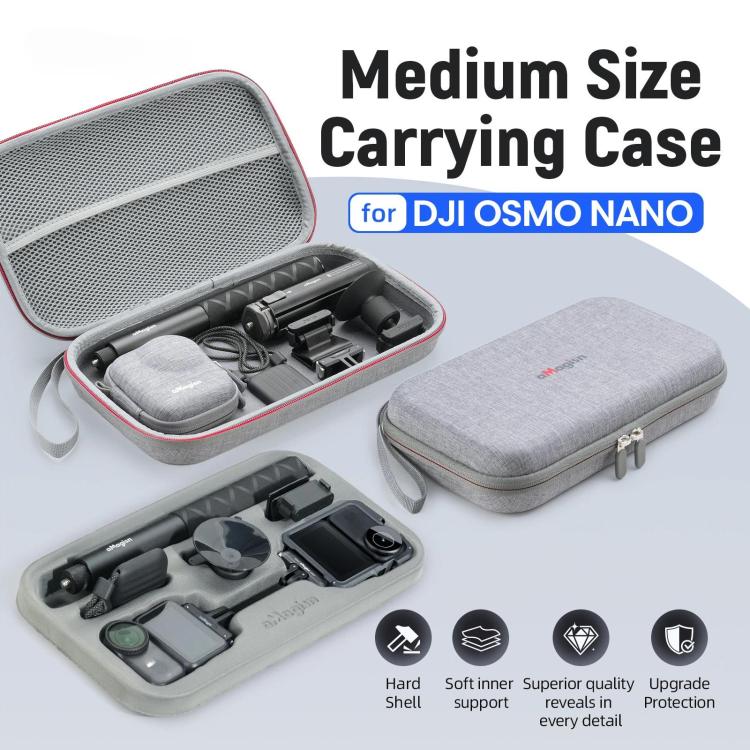 Estuche rígido mediano aMagisn para DJI Osmo Nano con inserto de espuma extraíble., For DJI Osmo Nano