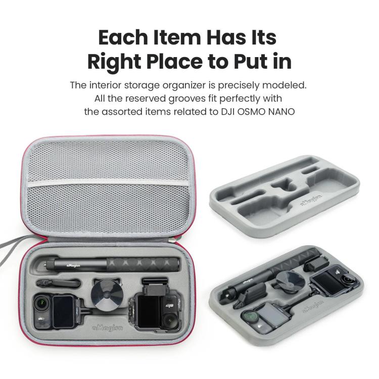 Estuche rígido mediano aMagisn para DJI Osmo Nano con inserto de espuma extraíble., For DJI Osmo Nano