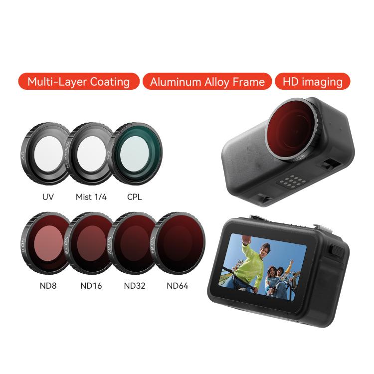 Filtro de lente impermeable aMagisn para DJI Osmo Nano, UV, CPL, ND8+ND16+ND32+ND64, CPL+ND8+ND16+ND32, Mist 1/4