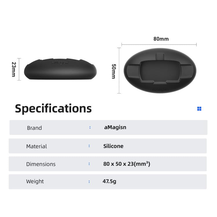 Soporte de montaje de silicona aMagisn para Insta360 X4 Air/X3, ideal para salpicadero de coche y escritorio., Without Double-sided Tape, With Double-sided Tape