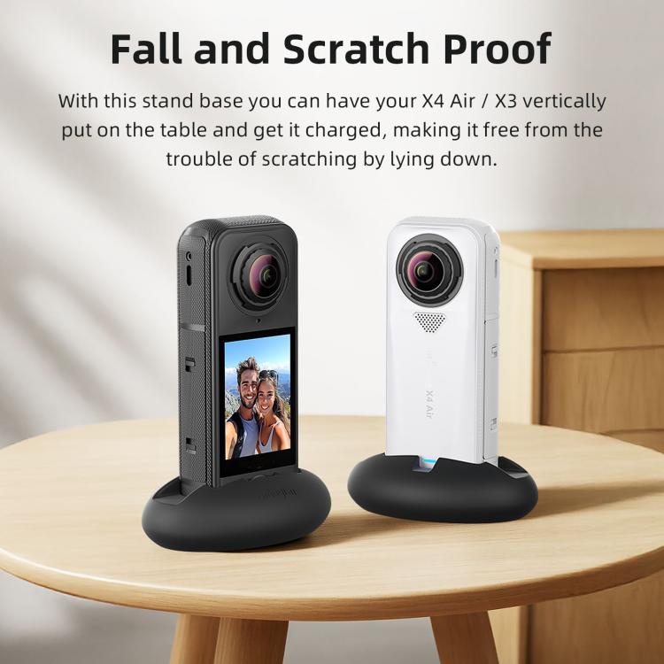 Soporte de montaje de silicona aMagisn para Insta360 X4 Air/X3, ideal para salpicadero de coche y escritorio., Without Double-sided Tape, With Double-sided Tape