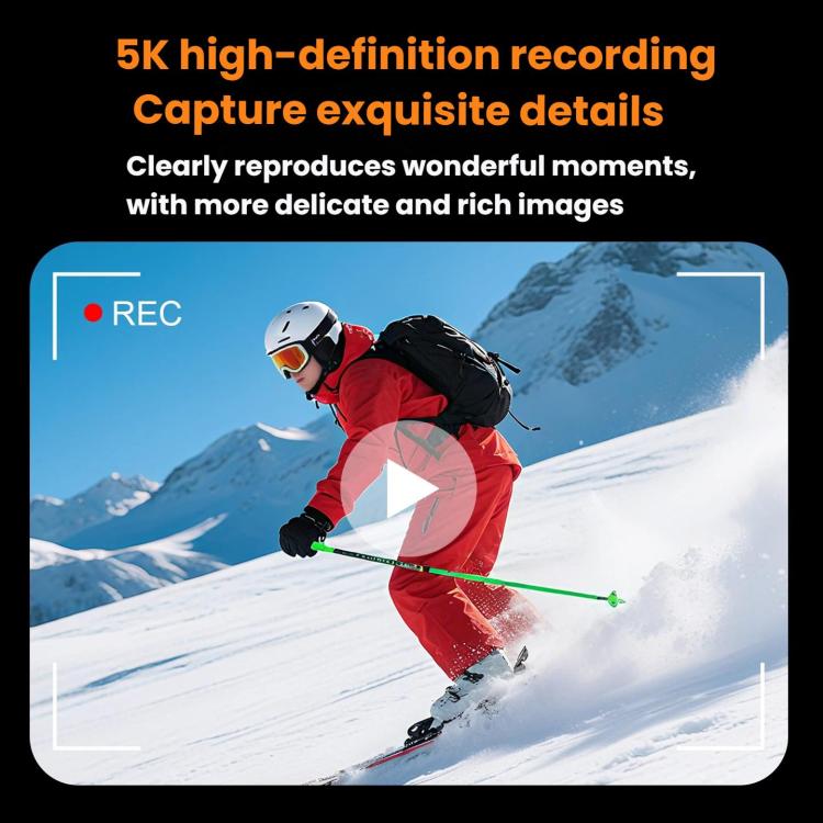 Cámara deportiva HD 5K para exteriores, cámara digital portátil, Touch Screen, Push Button
