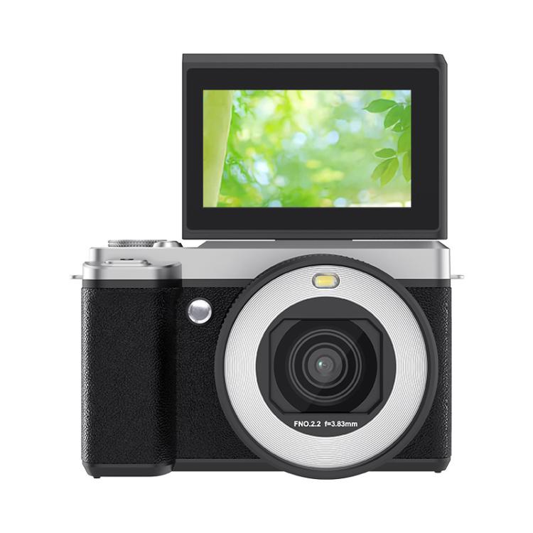 Cámara digital con pantalla abatible 5K y doble lente con función de embellecimiento