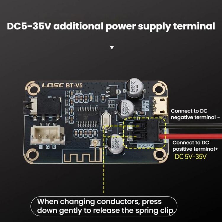Placa decodificadora MP3 Bluetooth 5.1, módulo receptor de audio para automóvil modificado DIY sin pérdidas, LQSC BT-V5
