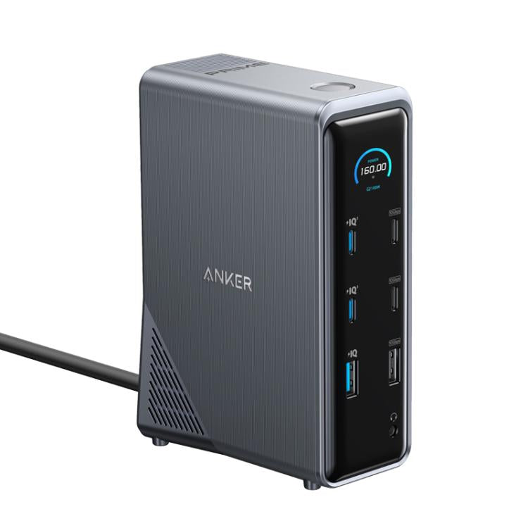 ANKER A83B6 14 en 1 Prime 160W Estación de carga para pantalla digital de escritorio HDMI HD Cast Screen, enchufe estadounidense, A83B6