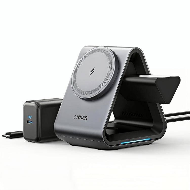 ANKER B2599 15W 3 en 1 Base de carga inalámbrica magnética de escritorio para iPhone / iWatch / AirPods, enchufe estadounidense, B2599