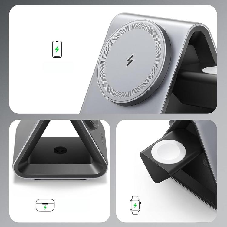 ANKER B2599 15W 3 en 1 Base de carga inalámbrica magnética de escritorio para iPhone / iWatch / AirPods, enchufe estadounidense, B2599