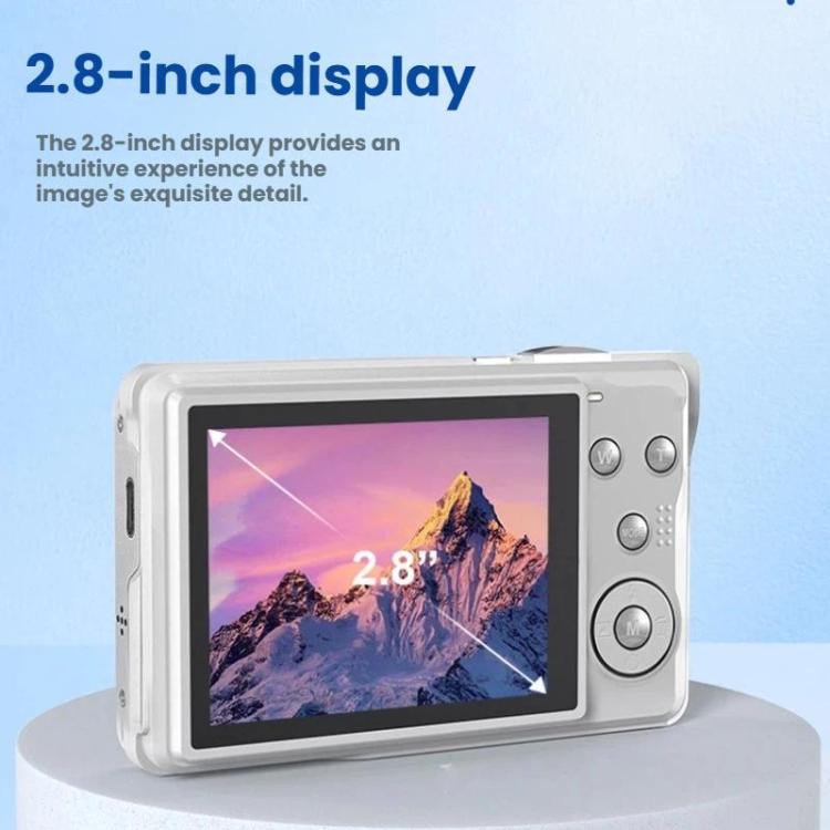 Cámara digital básica CDF6 con enfoque automático para fotos de 64 MP y vídeo 4K, pantalla LCD de 2,8 pulgadas y flash incorporado.