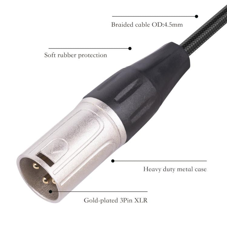 Cable adaptador de audio de 6,35 mm hembra a XLR macho a TRS de 1/4 de pulgada, 6.35mm Female to XLR Male