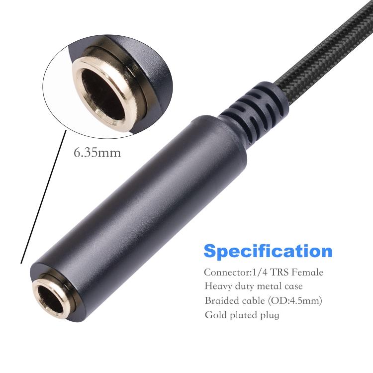 Cable adaptador de audio de 6,35 mm hembra a XLR macho a TRS de 1/4 de pulgada, 6.35mm Female to XLR Male