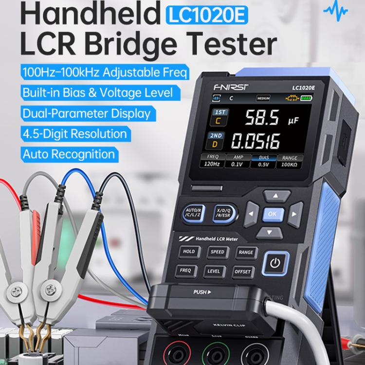 Probador digital portátil de puentes, comprobador de capacitancia, resistencia e inductancia., FNIRSI LC1020E