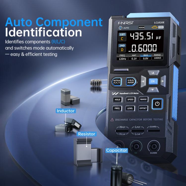Probador digital portátil de puentes, comprobador de capacitancia, resistencia e inductancia., FNIRSI LC1020E