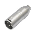Adaptador de audio con carcasa metálica, conector hembra de 3,5 mm y conector TRS de 1/8" a conector XLR macho Carnott.