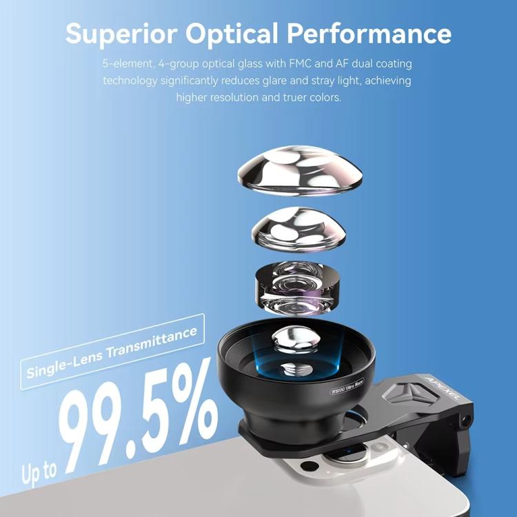 Lente macro ultra APEXEL HB100 para smartphones, zoom telefoto de 50-110 mm, apertura F1.05, lente HD., APL-HB100U