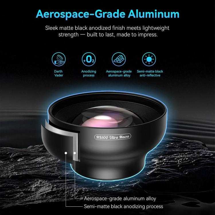 Lente macro ultra APEXEL HB100 para smartphones, zoom telefoto de 50-110 mm, apertura F1.05, lente HD., APL-HB100U