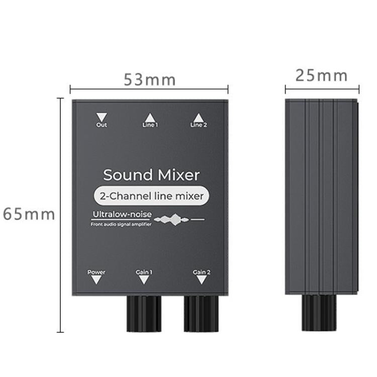 Selector de audio de 3,5 mm con dos entradas AUX de 3,5 mm y una única salida con control de volumen independiente., 3.5mm AUX Inputs To 1 Output