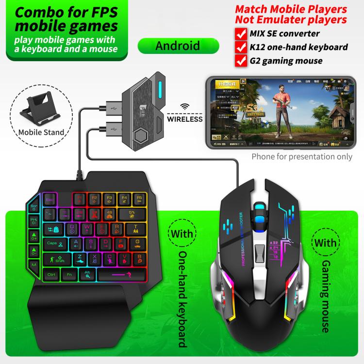 Controlador de juegos móviles Bluetooth 5.0, convertidor de teclado y ratón, Mix SE Normal 4pcs /Set, Mix Elite Smart 4pcs /Set