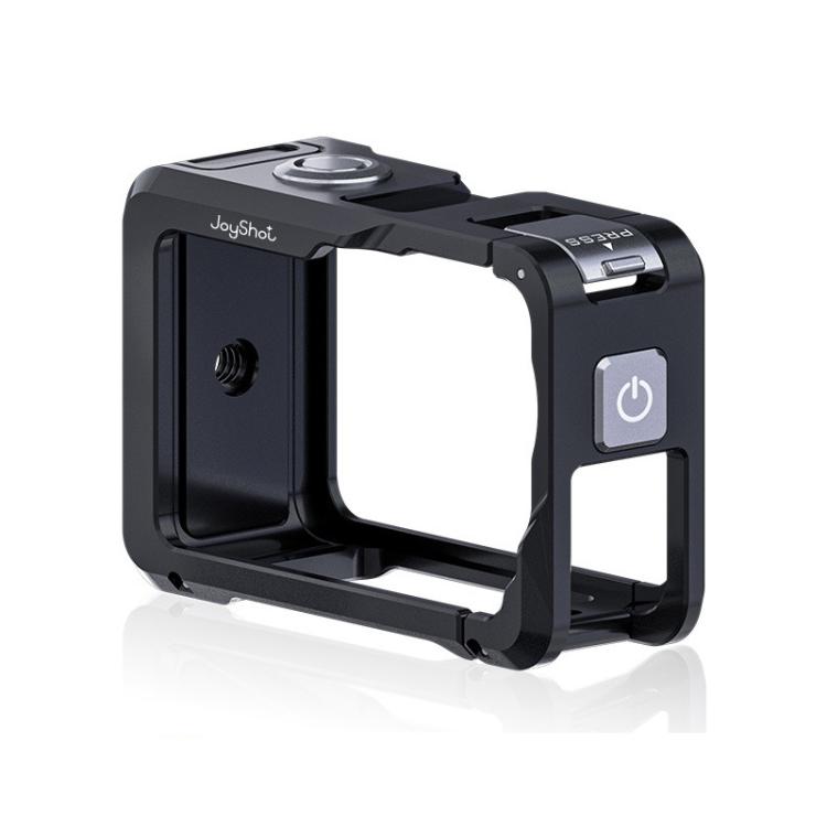 Jaula metálica de doble apertura para DJI Osmo Action 6 Joyshot, marco protector de aluminio con orificios para tornillos de 1/4 de pulgada y soporte para zapata fría., Dual-Open Cage