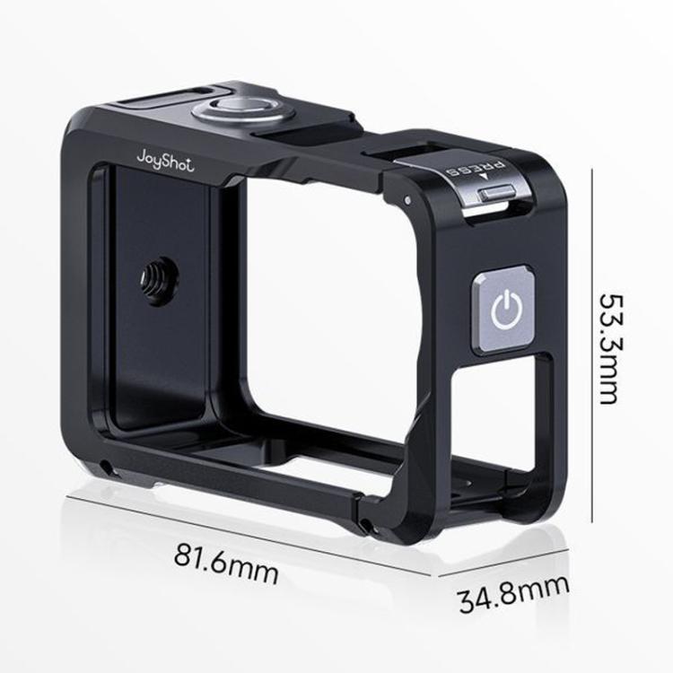 Jaula metálica de doble apertura para DJI Osmo Action 6 Joyshot, marco protector de aluminio con orificios para tornillos de 1/4 de pulgada y soporte para zapata fría., Dual-Open Cage