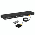 Convertidor KVM VGA de 8 entradas y 1 salida para compartir monitor entre múltiples ordenadores con mando a distancia por infrarrojos., FJGEAR 810UK-M