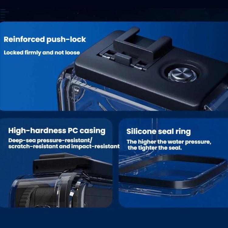 Carcasa impermeable para DJI Osmo Action 6, 70 m IPX8, para buceo, con doble zapata fría., Waterproof Case