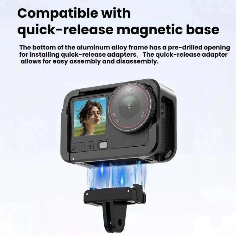 Jaula de aleación de aluminio expandible con marco protector y tapa de lente de silicona para DJI Osmo Action 6, Alloy Cage
