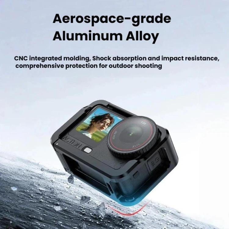 Jaula de aleación de aluminio expandible con marco protector y tapa de lente de silicona para DJI Osmo Action 6, Alloy Cage