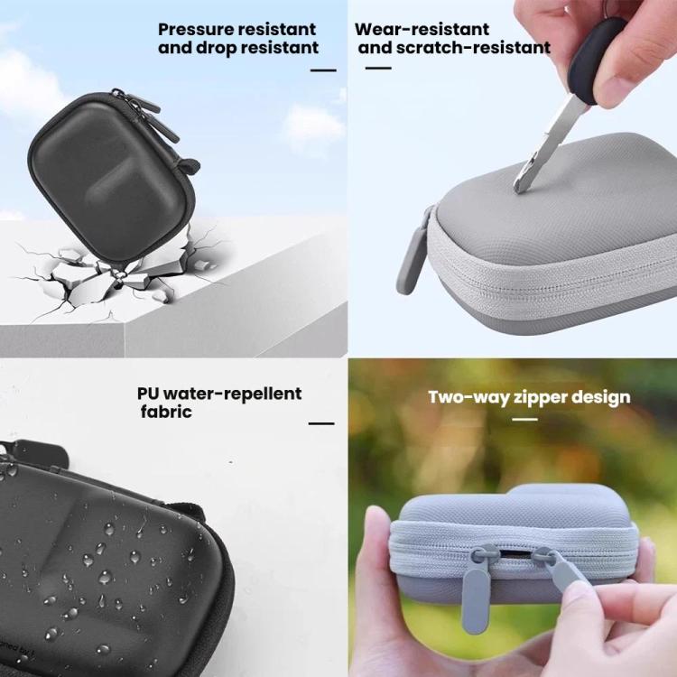 Estuche de almacenamiento de PU resistente al agua para DJI Osmo Action 6, bolsa para cámara con mosquetón.