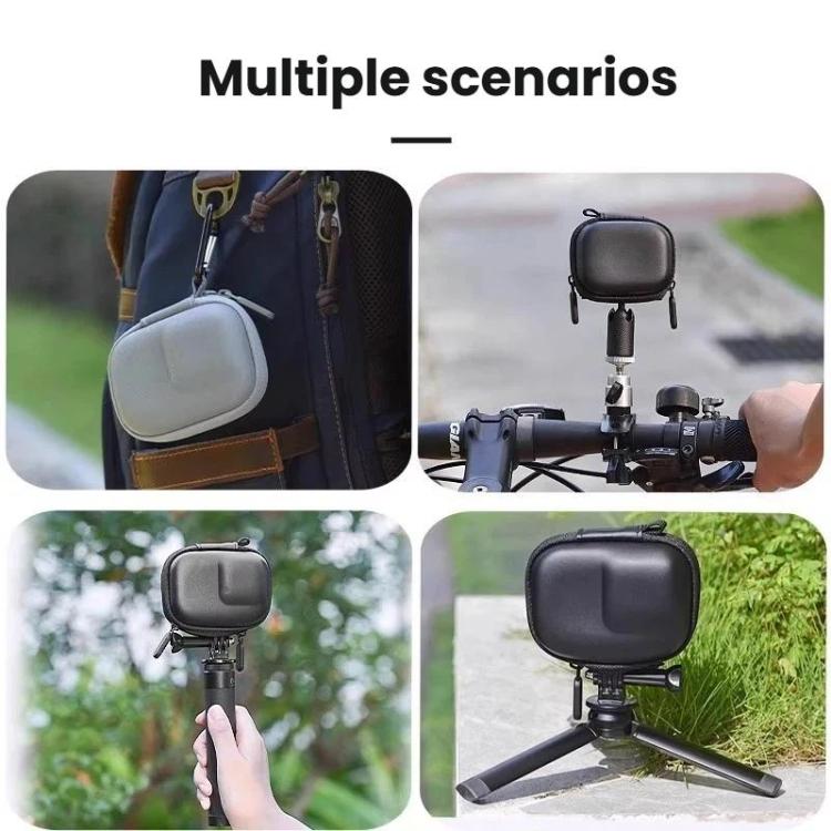 Estuche de almacenamiento de PU resistente al agua para DJI Osmo Action 6, bolsa para cámara con mosquetón.