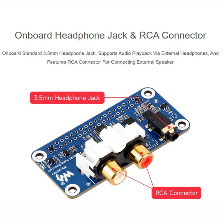 Tarjeta de sonido de audio DAC HIFI I2S para Raspberry Pi con interfaz GPIO de 40 pines, codificación y decodificación estéreo., 32223