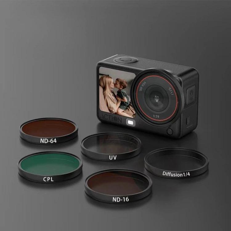Filtro para lente de cámara DJI Osmo Action 6, ND8, ND16, ND32, ND64, CPL, UV, Diffusion 1/4, CPL+ND16+Diffusion1/4, CPL+ND8+ND16, CPL+ND16+ND32+Diffusion1/4, CPL+ND8+ND16+ND32, CPL+ND8+ND16+ND32+ND64+Diffusion1/4